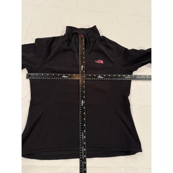 The North Face Pullover Womens Medium Black Fleece Quarter Zip Pink Ribbon - Picture 4 of 8